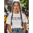 thumbnail image 4 of Women's T-Shirt One Day At A Time Minimalism Blue Heart Short Sleeve Casual Tee Classic Crew Neck T Shirt for Women White, 2XL, 4 of 7