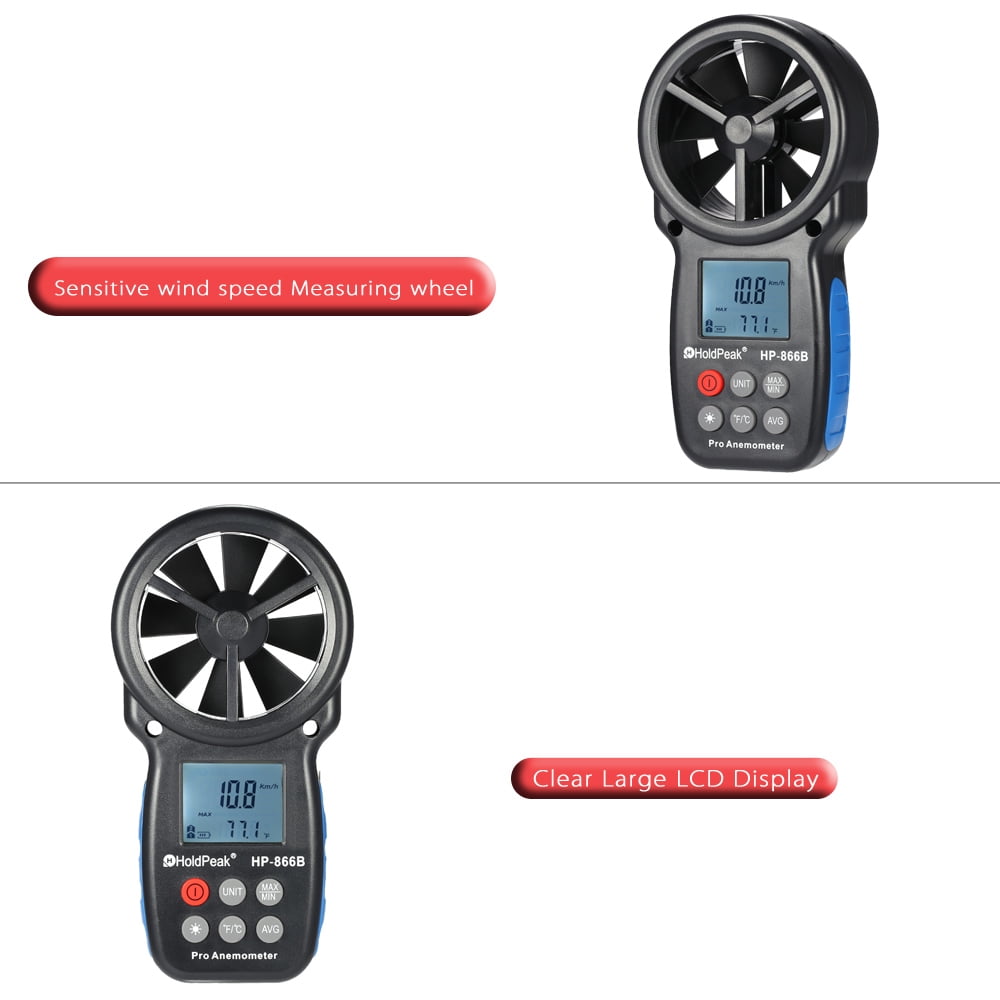HP-866B LCD Digital Anemometer Wind Speed Air Temperature Tester Tool US N3L3