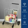 thumbnail image 6 of Gymax Heavy Duty Folding Shopping Cart Utility Jumbo Double Basket 330lbs Silver, 6 of 10