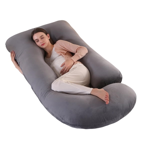 Almohada de embarazo ALLOPERA de 145 cm, funda de terciopelo para todo el cuerpo