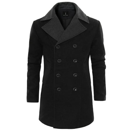 TAM WARE Men's Trendy Double Breasted Trench Coat