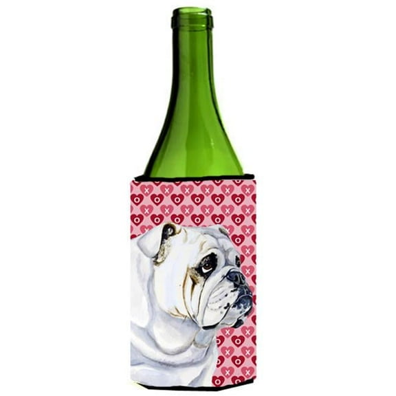 Bulldog English Hearts Love Valentines Day Wine Bottle Hugger - 24 oz.