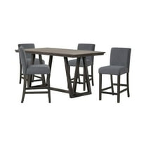 New Classic Furniture High Line 5-piece Wood Counter Table Set in Gray
