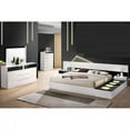 thumbnail image 2 of Modern Queen Size Platform Bed Frame, Lacquer Finish Bed, White/Black, 2 of 3