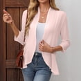 thumbnail image 5 of cocolona Lightweight Cardigans for Women Ruffle Open Front Solid Color Long Sleeve Summer Fall Tops Flowy Loose Sun Protection Cardigan, 5 of 7