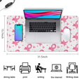 thumbnail image 5 of Long Mouse Pads for Desk,Pink Breast Cancer Desk Mats on Top Of Desks, Desk Mouse Pad Extra Large with 3mm Non-Slip Base and Stitched Edge for Gaming,Office,Work,Home 31.5x15.7in, 5 of 5