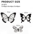 thumbnail image 2 of 72 Uds. Pegatinas decorativas de pared de mariposas, decoración de pared negra 3D extraíble con purpurina con puntos adhesivos, blanco y negro, 2 of 5