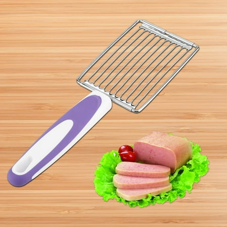 

EZSPTO Luncheon Meat Cutter Stainless Steel Tomato Cutter Stainless Steel Luncheon Meat Cutter Ham Fruit Tomato Cheese Kitchen Soft Food Cutting Tool