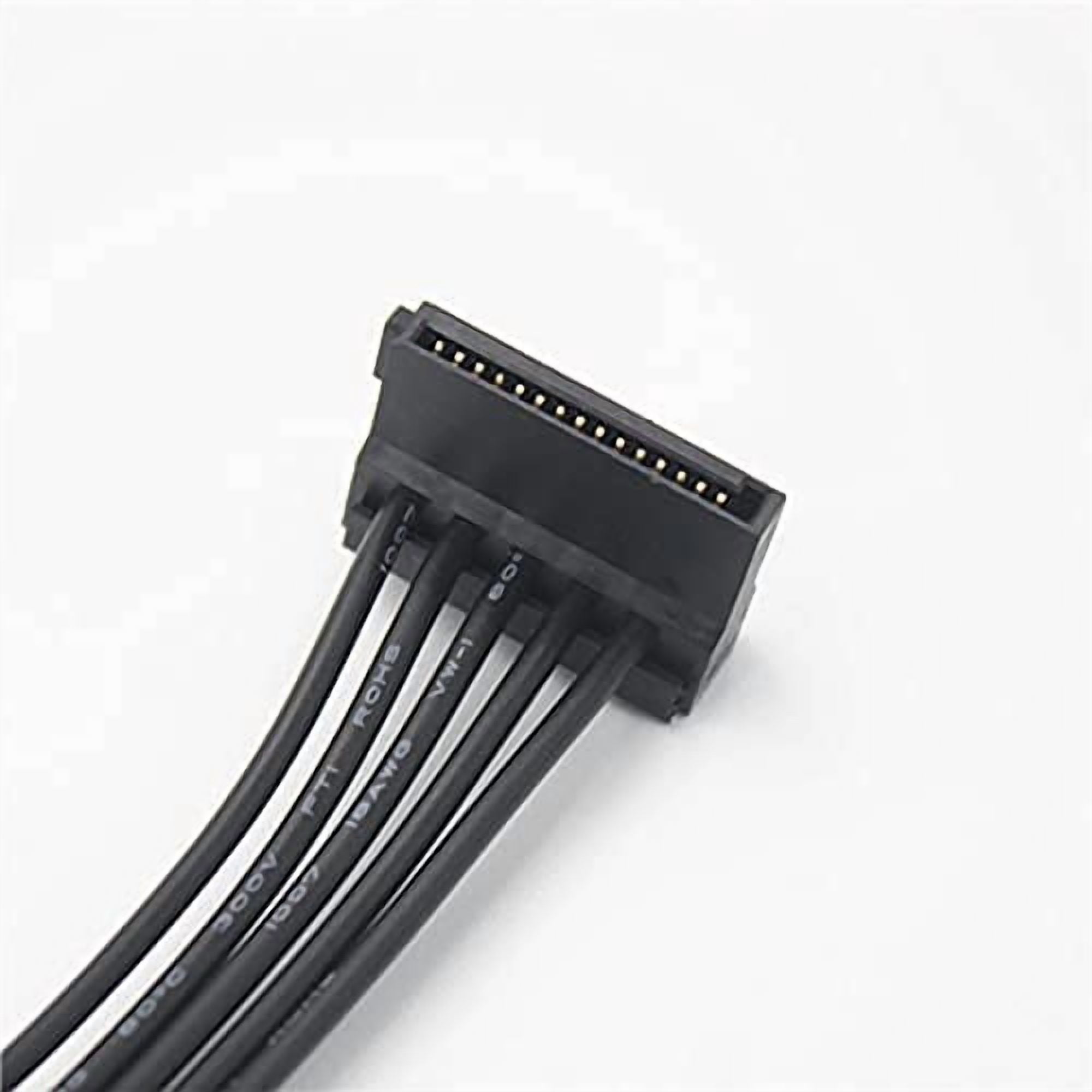 HRTGFD-2 Pack 15 Pin SATA to 5 SATA Power Splitter Extension Cable for HDD、SSD - 21 Inches