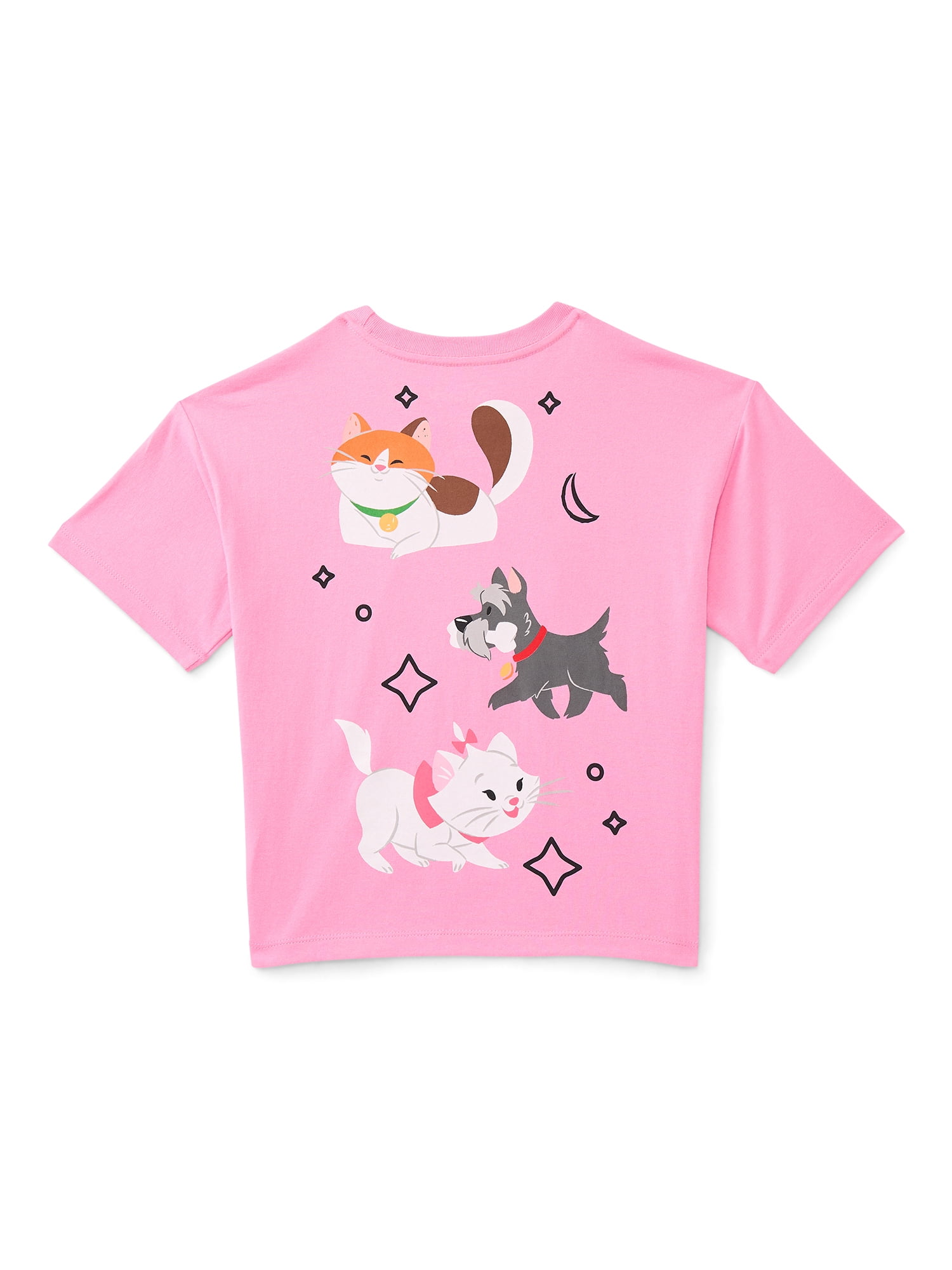 Disney Pets Girls Embroidered Graphic Tee with Short Sleeves, Sizes 4-16