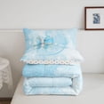 thumbnail image 5 of Manfei Chic Bownot Twin Comforter Sets,Blue Alphabet Print D Bedding Set,Polkadot Reversible,2-Piece,1 Comforter and 1 Pillowcase, 5 of 7