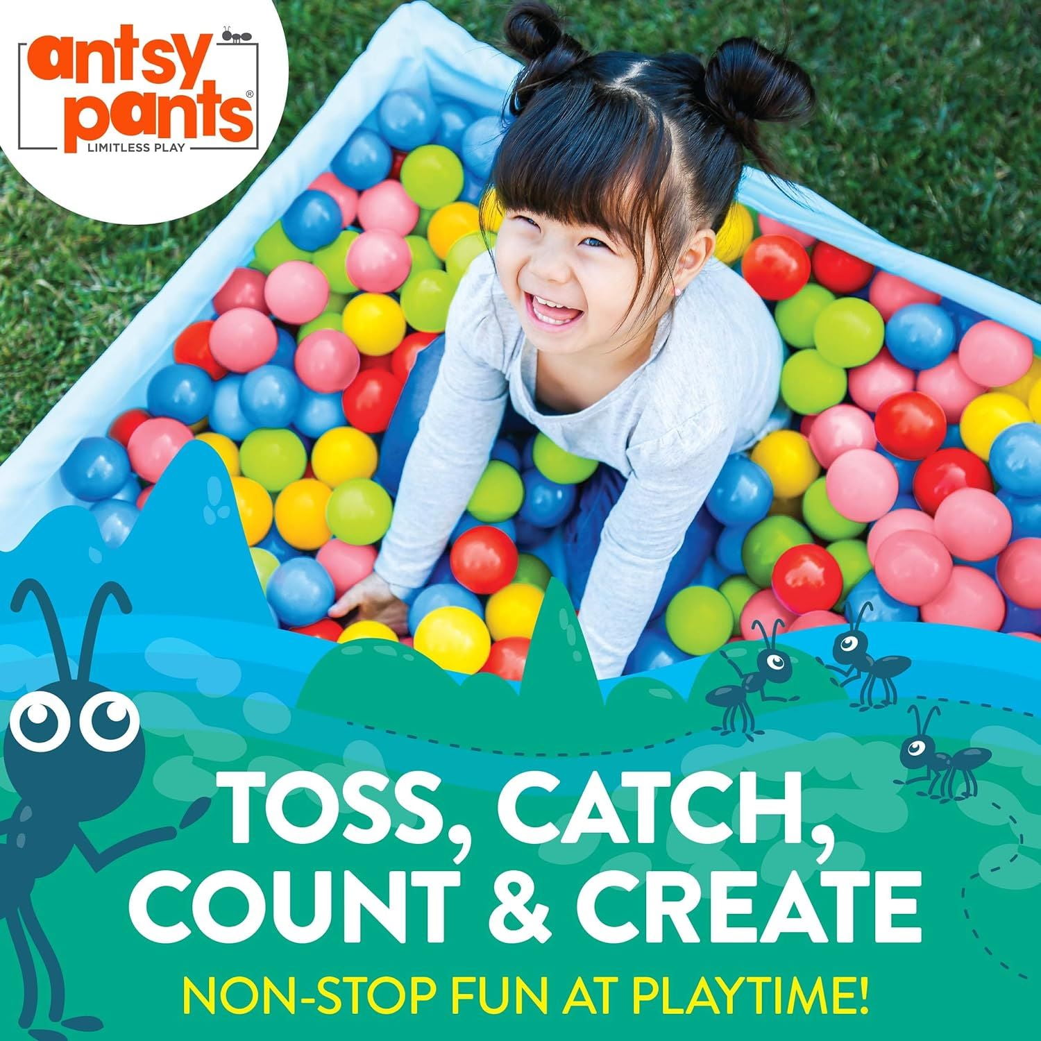 Antsy Pants Ball Pit Balls, Plastic Balls for Ball Pit, Ball Pit for Toddlers, Sensory Toys, 400 Pack