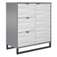 thumbnail image 1 of Ameriwood Home Monterey 1 Door / 3 Drawer  Accent Cabinet, Faux Wave Pattern with Graphite, 1 of 9