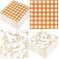 thumbnail image 1 of Whaline 100 Pcs Serviettes en Papier d'Automne Citrouille Feuilles d'Érable à Carreaux Jetables Serviettes de Déjeuner Serviettes de Table pour Fête de Récolte d'Automne Action de Grâce, 1 of 7