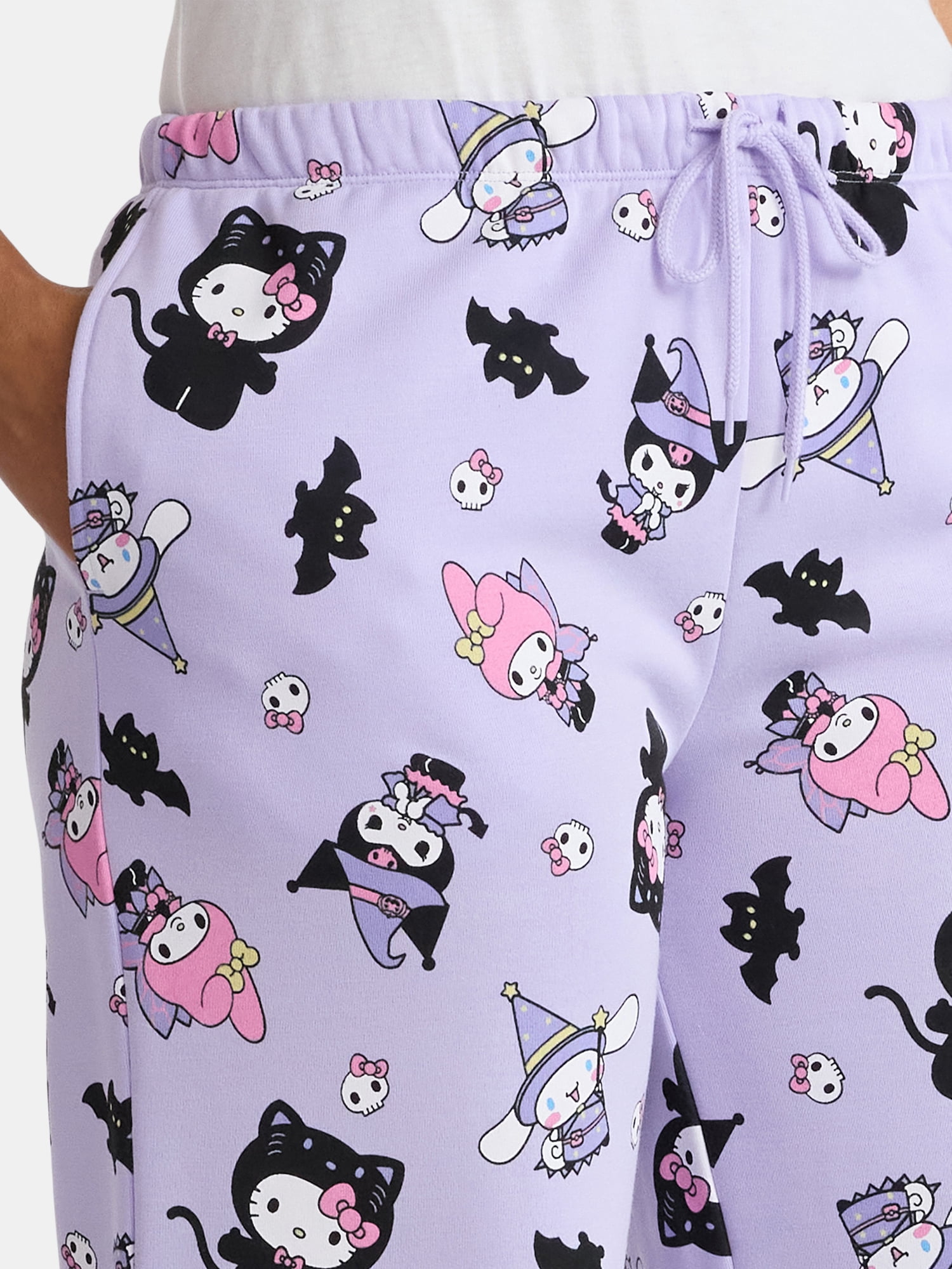Hello Kitty and Friends Women's Halloween Print Fleece Jogger Pants, Sizes XXS-XXL