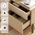 thumbnail image 4 of Modern Minimalist Nightstand With 2 Drawers,Reeded Wood End Table With Built-In Charging Station For Bedroom, Living Room,Entryway, 4 of 10