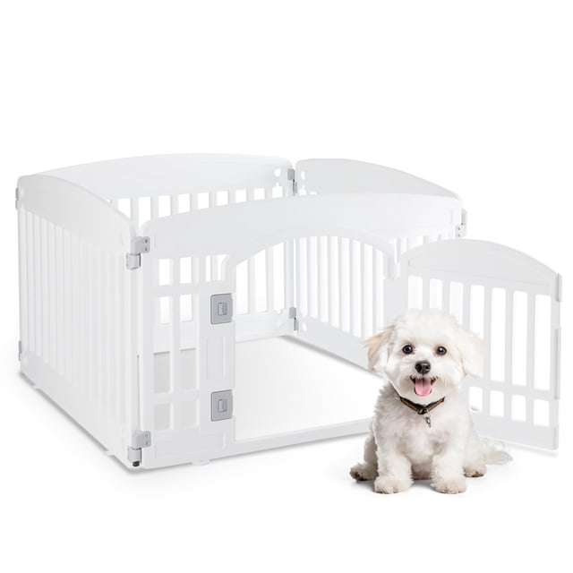 Parque de juegos para perros HealSmart de 4 paneles, 24 de plástico, para perros pequeños y medianos