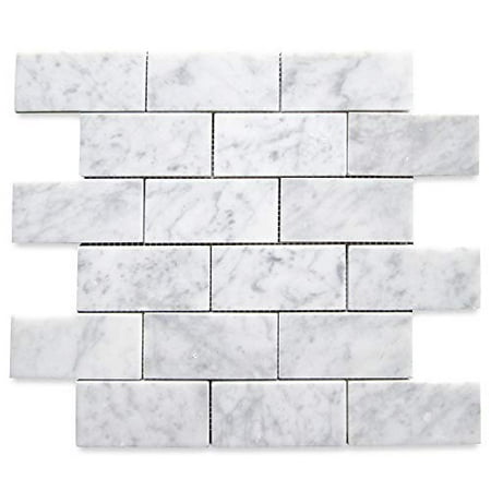 Stone Center Online Carrara White Marble 2x4 Grand Brick Subway Mosaic Tile  Polished Kitchen Bath Wall Floor Backsplash Shower (1 Sheet) | Walmart  Canada