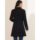 thumbnail image 5 of Abrigos largos de invierno con solapa con muesca y un solo pecho para mujer Negro XS, 5 of 6