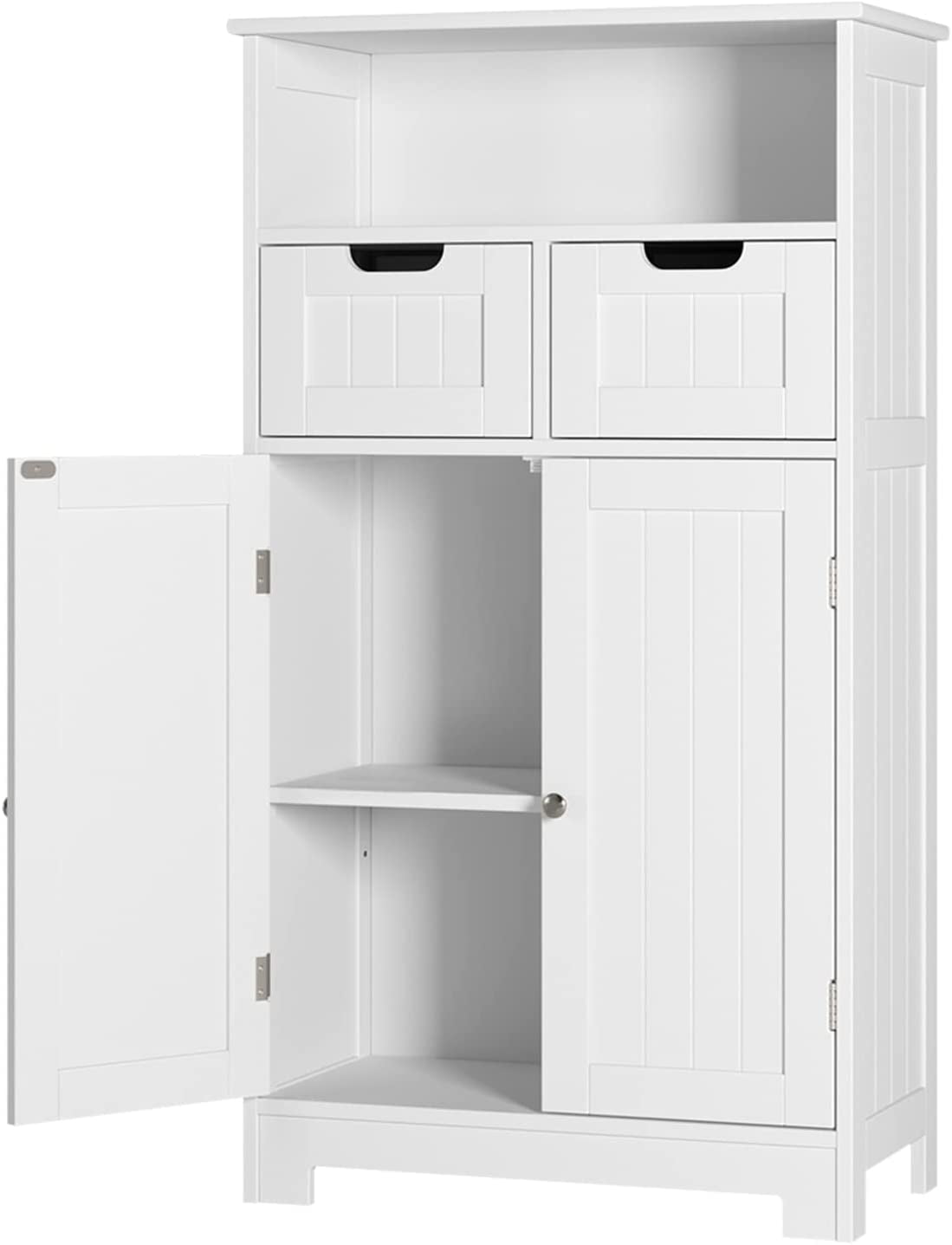 Bathroom Storage Wood Floor with Drawers and Doors