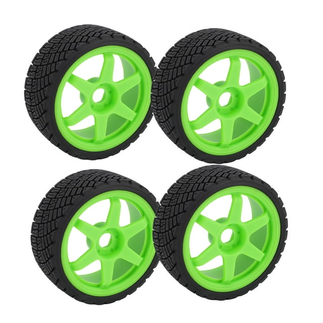 RC Tires, 4pcs 1:7 1:8 RC Rally Car Racing Tires Lightweight Plastic 17mm Hex with Anti Slip Stability for ARRMA