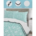 thumbnail image 4 of Quilts Twin Size Bedding Set, Teal Paisley Boho Lightweight Quilted Comforter, Abstract Art Floral Aesthetic Soft Reversible Bedspread Coverlet with Pillow Covers for All Season, 68" x 86", 4 of 7
