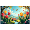 thumbnail image 2 of LUUFILx Spring Tulip Garden Backdrop Banner Home Party Event Decor Photography Background Scenic Celebration Scene Country House Outdoor Photoshoot, 2 of 7