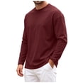 thumbnail image 3 of OYXSER Men's Long Sleeve T Shirt Crew Neck Cotton Soft Lightweight Basic Tee 9 Colors S-3XL, 3 of 9