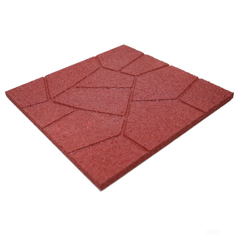 RevTime Dual-Side Garden Rubber Paver 16"x16" for Patio Paver, Step Stone and Walk Way, Safety Rubber Tile Red (Pack of 6) Flooring Materials - image 3 of 7