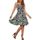 thumbnail image 4 of INSPIRAR CHIC Vestido de Verano para Mujeres con Escote en V, Nudo Frontal, Estilo Suelto, Tirantes Espagueti, Vestidos Midi L Negro, 4 of 5