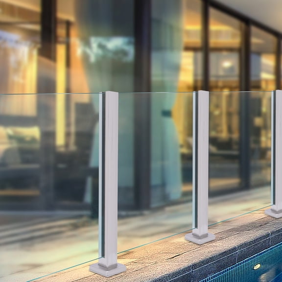 Glass Railing Post, 304 Stainless Steel Balustrade for Balustrade Balcony Deck Stairs, Cannot Add Handrail Version(35.8”/91cm, Mid Post)