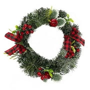 MIHOLL 30cm Christmas Wreath for Front Door, Vintage Christmas Wreath with Pine Cones Winter Berry Home Garden Decorations
