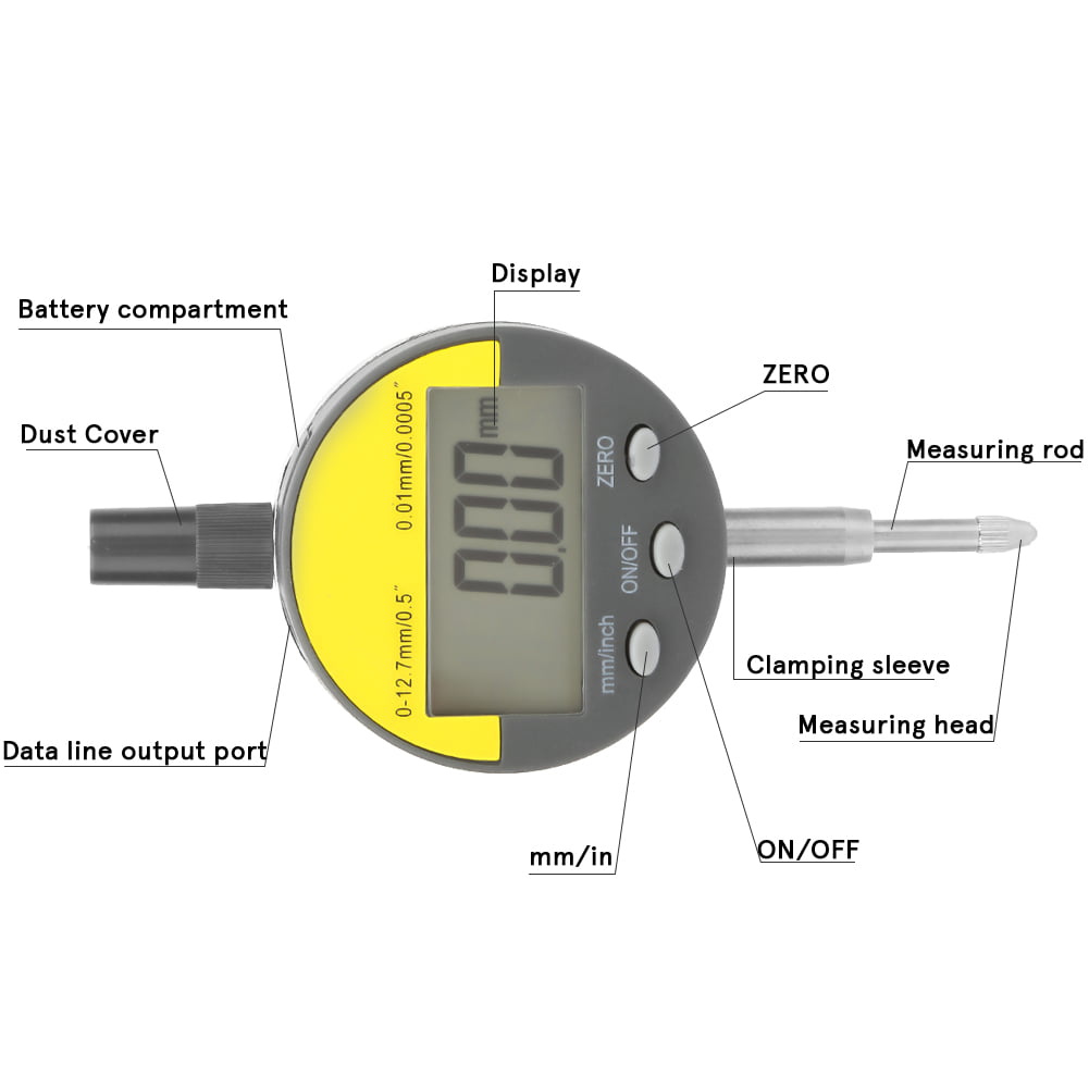 Electronic Dial Gauge Digital Dialgage Waterproof Accuracy Useful Industrial 