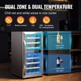 thumbnail image 3 of VEVOR Refroidisseur de Vin 33 Bouteilles Réfrigérateur Autonome à Double Zone avec Lumière LED, 3 of 9