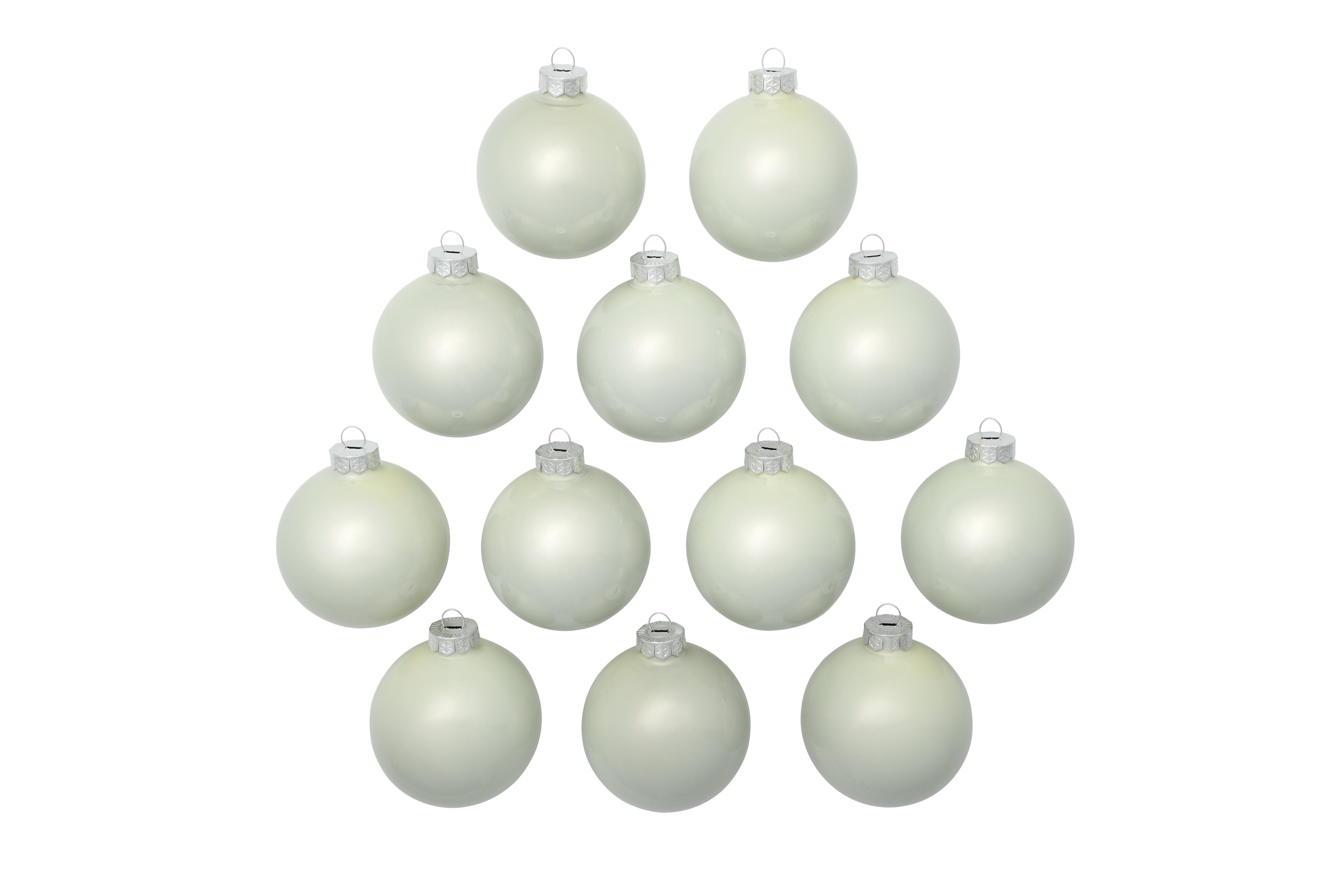 White Essential Glass Ornaments (24 Pack)