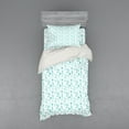 thumbnail image 1 of Ambesonne Floral Bedding Set 3 Pcs, Wildflowers Drawn by Hand, Twin XL, Cadet Blue White, 1 of 3