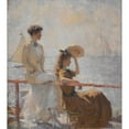 thumbnail image 2 of Frank Weston Benson 12x13 Black Ornate Wood Framed Double Matted Museum Art Print Titled: Summer Day (1911), 2 of 5