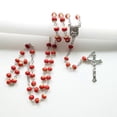 thumbnail image 2 of Vintage Ceramic Beads Rosary Necklace Jesus Christ Crucifix For Cross Necklaces, 2 of 5