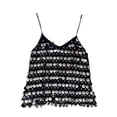 thumbnail image 1 of Top corto con lentejuelas brillantes, tirantes finos, estilo camisola brillante para festivales y clubes 51cmx84cm, 1 of 9