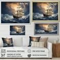 thumbnail image 4 of Designart "Legacy of the Caribbean Pirate Ship II" People Framed Wall Art - Modern Orange Pirate Entryway Framed Wall Art Print, 4 of 6
