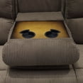 thumbnail image 2 of 3-Pcs Manual Sectional Recliner Sofa Set with Storage, Taupe Corduroy (2 Recliner Seats, Cup Holder), 2 of 16