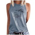 thumbnail image 2 of Aloohaidyvio Tank Tops for Women,Women's Summer Beach Print Basic Tank Tops 2024 Round Neck Soft Casual Loose Sleeveless Shirts, 2 of 4