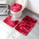 thumbnail image 1 of Xiao Hua Juego de 5 alfombrillas de baño de tres piezas con estampado tie-dye, juego de tres alfombrillas de baño absorbentes, limpiables y reutilizables para ducha (rojo vino)., 1 of 5