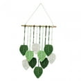 thumbnail image 3 of Tongina Macrame Wall Hanging Woven Tapestry Chic Decoration Handmade,Rope Background Leaf Tassels Wall Decor for Bedroom Dorm Wedding Green, 3 of 8
