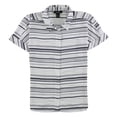 thumbnail image 1 of Alfani Womens Striped Button Up Shirt, White, Petite, 10P, 1 of 1