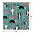 thumbnail image 5 of Australian Shepherd Dog and Flower Shower Curtain 72"x72" ,Bathroom Decorative Shower Curtains Set with 12 Hooks,Modern Waterproof Washable Shower Curtain, 5 of 6