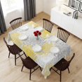 thumbnail image 6 of Yellow Grey Chrysanthemum Table Cloth Waterproof Tablecloths, Farmhouse Botanical Floral Modern Tablecloth Dining Table Cover for Kitchen Party Tabletop Outdoor, Rectangle Tablecloth 54x108 Inch, 6 of 9