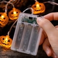 thumbnail image 5 of Pumpkin LED String Lights with Warm White Bulbs, Battery Operated Halloween Garland for Mantel, Porch, Window, Table, Bedroom, Party, Fall Harvest and House Decor, Brown2, 5 of 6