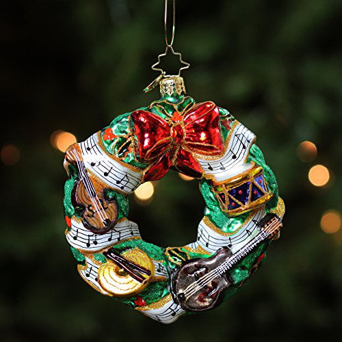 Christopher Radko Rhythmic Christmas Wreath Christmas Ornament 
