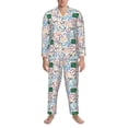 thumbnail image 3 of Picia Back To School Pattern Men’s Long-Sleeve Sleepwear Set - Soft 2-Piece Loungewear with Pockets, Comfy PJs for Relaxing Nights-X-Large, 3 of 7